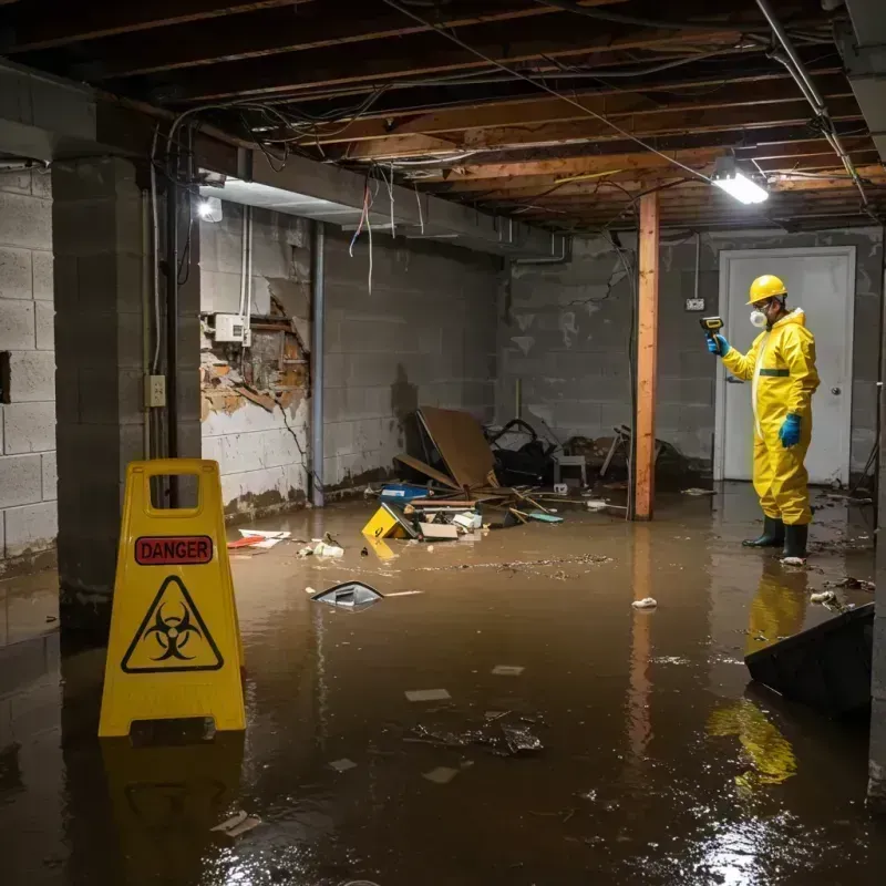 Flooded Basement Electrical Hazard in Bynum, AL Property