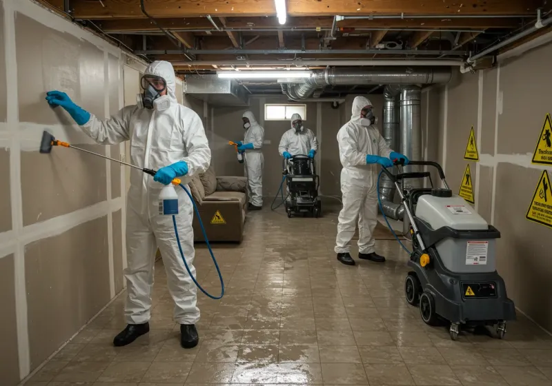 Basement Moisture Removal and Structural Drying process in Bynum, AL